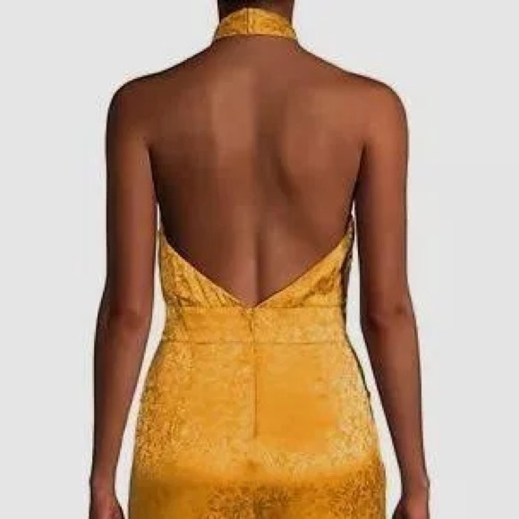 one33 social Pants - 70s Inspired Mustard Yellow Halter Jumpsuit